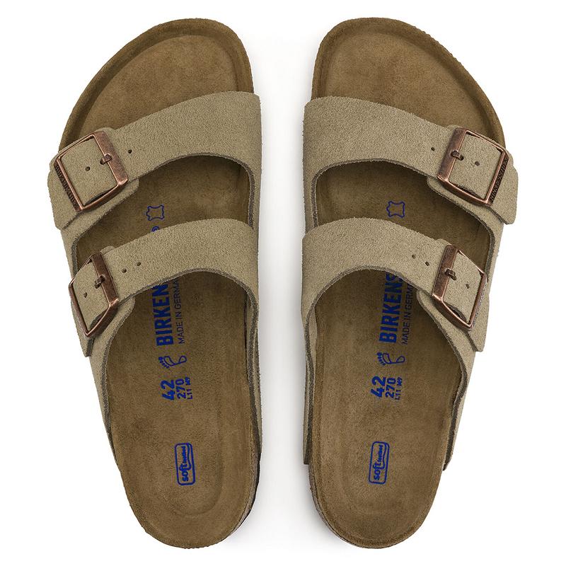 Birkenstock Soft Footbed Ruskind Arizona Herre Grå Brune | DK 25FDN